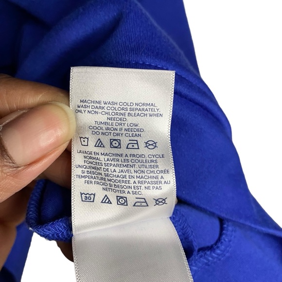 Land's End Women's Royal Blue Button-Down Cardigan - Picture 7 of 8